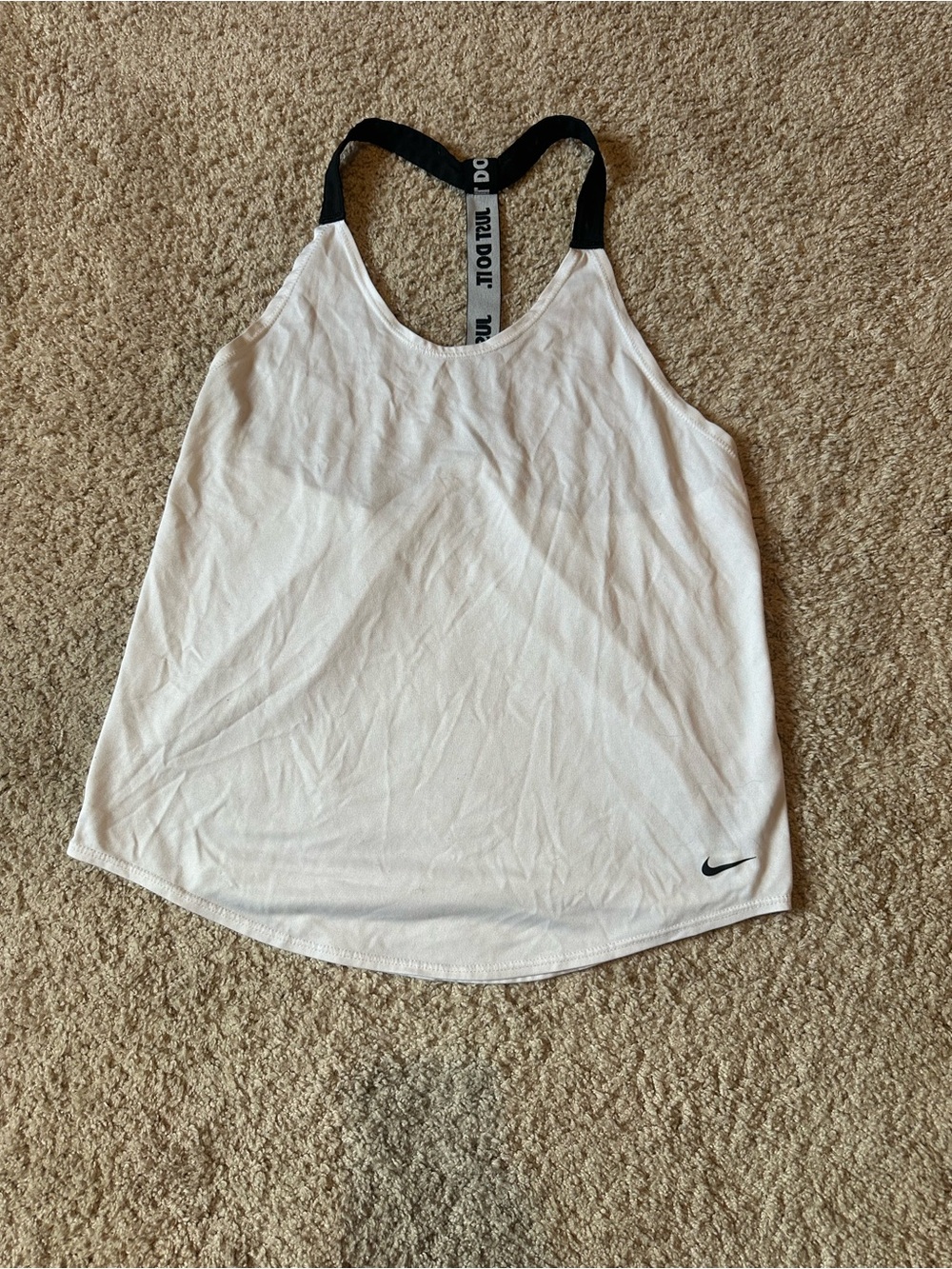Nike White Tank Top with Black Racerback Strap